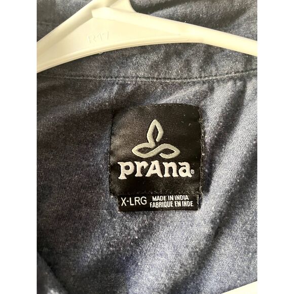 Mens Prana Navy Blue Collared Polo Cotton Tee Shirt Size XL - Picture 7 of 8